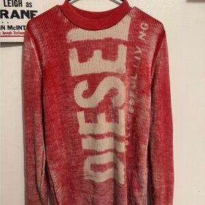 Red and White Diesel Sweater